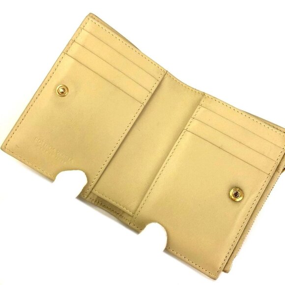 Bottega Veneta Intrecciato Cassette Lambskin Bifold Wallet Cream/2BG4597 - Picture 5 of 8